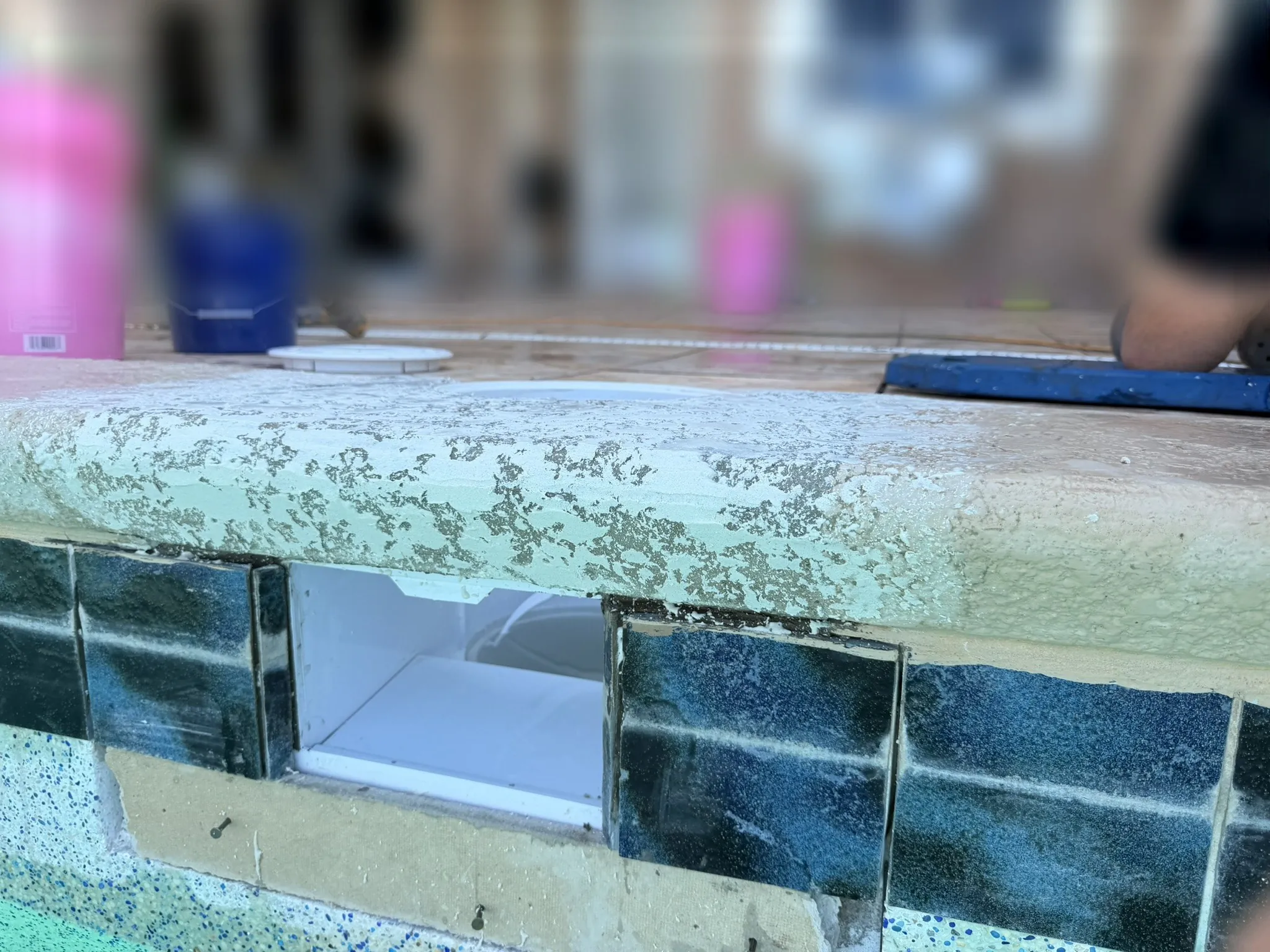 New pool skimmer plumbed and waterproofed at the mouth — Daytona Beach, FL
