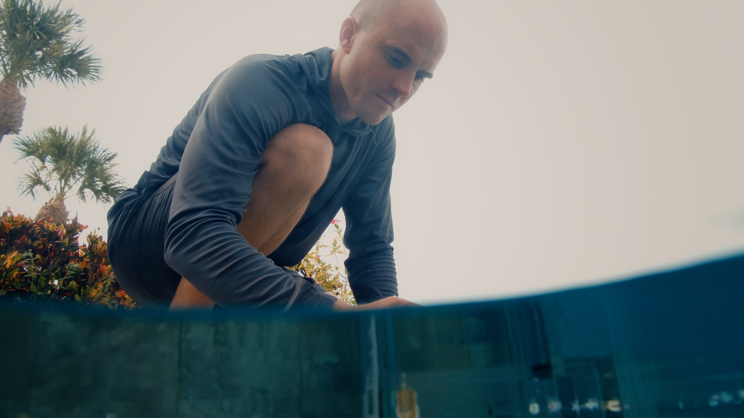 Technician performing above-water deck diagnostics